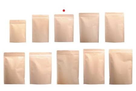 Kraft DoyPack kesice sa zip zatvaranjem, unutrašnjom aluminijumskom oblogom, ovalnim dnom i sa mogućnošću termo zatvaranja 130x40x185 mm – 50 kom-6