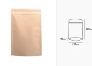 Kraft DoyPack kesice sa zip zatvaranjem, unutrašnjom aluminijumskom oblogom, ovalnim dnom i sa mogućnošću termo zatvaranja150x40x210 mm – 50 kom
