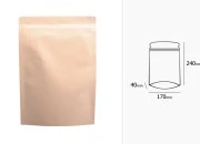 Kraft DoyPack kesice sa zip zatvaranjem, unutrašnjom aluminijumskom oblogom, ovalnim dnom i sa mogućnošću termo zatvaranja 170x40x240 mm – 50 kom Kraft DoyPack kesice sa zip zatvaranjem, unutrašnjom aluminijumskom oblogom, ovalnim dnom i sa mogućnošću termo zatvaranja 170x40x240 mm – 50 kom