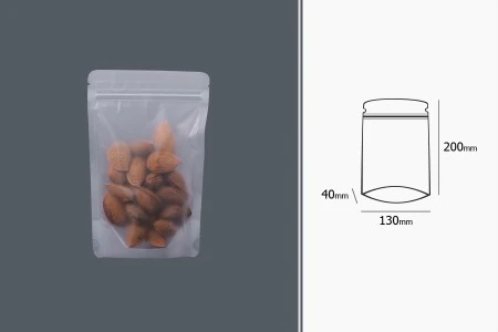 Providne DoyPack kesice sa zip zatvaranjem, ovalnim dnom i sa mogućnošću termo zatvaranja 130x40x200mm - 50kom-3