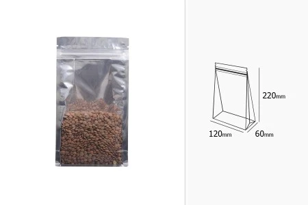 Aluminijumske DoyPack kesice sa zipom, transparentnom prednjom stranom i mogućnošću termo zatvaranja 120x60x220mm – 50kom-3