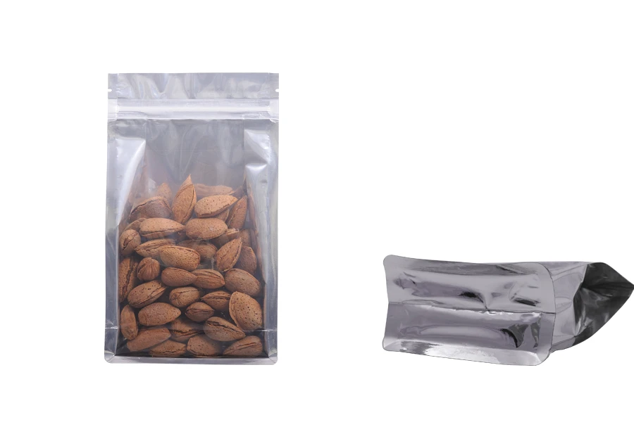 Aluminijumske DoyPack kesice sa zipom, transparentnom prednjom stranom i mogućnošću termo zatvaranja 140x60x240mm – 50kom-dimenzije_slike