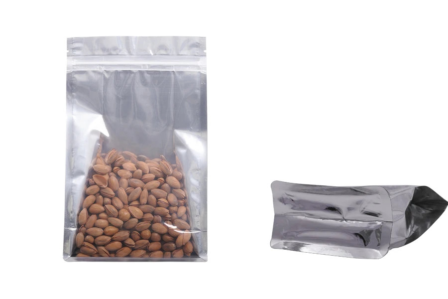 Aluminijumske DoyPack kesice sa zipom, transparentnom prednjom stranom i mogućnošću termo zatvaranja 160x80x260mm - 50kom-dimenzije_slike