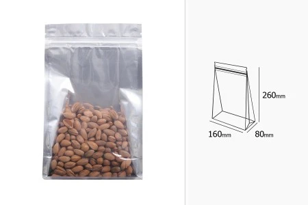Aluminijumske DoyPack kesice sa zipom, transparentnom prednjom stranom i mogućnošću termo zatvaranja 160x80x260mm - 50kom-3