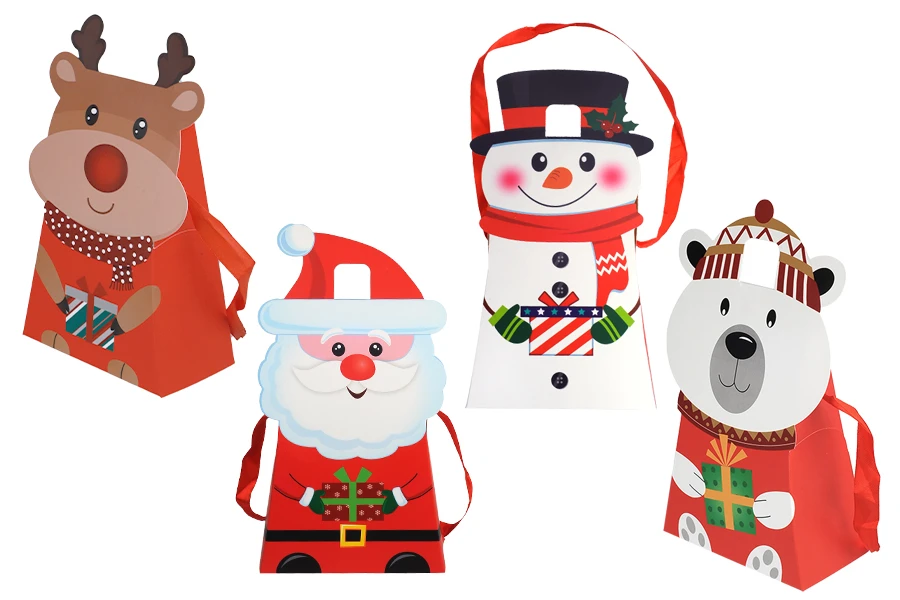 Božićna kartonska poklon kesica 150x80x215 mm sa trakom za ručku - 12 kom-slika_proizvoda