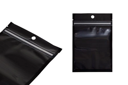 Aluminijumske DoyPack kesice sa zipom, crnom zadnjom i transparentnom prednjom stranom, ovalnim dnom i sa mogućnošću termo zatvaranja 100x30x150mm - 100kom-5
