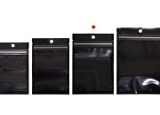 Aluminijumske DoyPack kesice sa zipom, crnom zadnjom i transparentnom prednjom stranom, ovalnim dnom i sa mogućnošću termo zatvaranja 100x30x150mm - 100kom