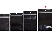 Aluminijumske DoyPack kesice sa zipom, crnom zadnjom i transparentnom prednjom stranom, ovalnim dnom i sa mogućnošću termo zatvaranja 120x40x170mm - 100kom