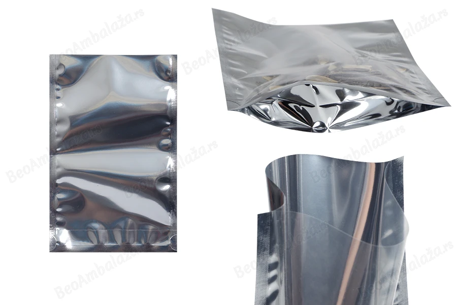 Aluminijumske DoyPack kesice 120x40x170 mm sa providnom prednjom stranom i ovalnim dnom, na termo zatvaranje - 100 kom-slika_proizvoda