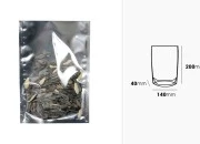 Aluminijumske DoyPack kesice 140x40x200 mm sa providnom prednjom stranom i ovalnim dnom, na termo zatvaranje - 100 kom-dimenzije_slike