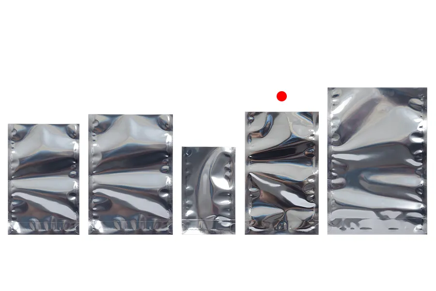 Aluminijumske DoyPack kesice 120x30x200 mm sa providnom prednjom stranom i ovalnim dnom, na termo zatvaranje - 100 kom