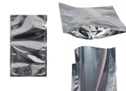 Aluminijumske DoyPack kesice 120x30x200 mm sa providnom prednjom stranom i ovalnim dnom, na termo zatvaranje - 100 kom