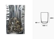 Aluminijumske DoyPack kesice 160x40x240 mm sa providnom prednjom stranom i ovalnim dnom, na termo zatvaranje - 100 kom-