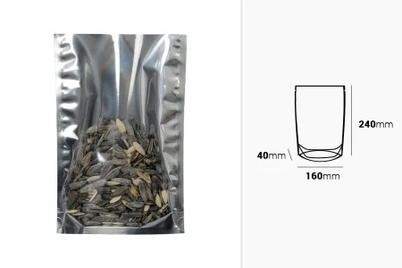 Aluminijumske DoyPack kesice 160x40x240 mm sa providnom prednjom stranom i ovalnim dnom, na termo zatvaranje - 100 kom-3