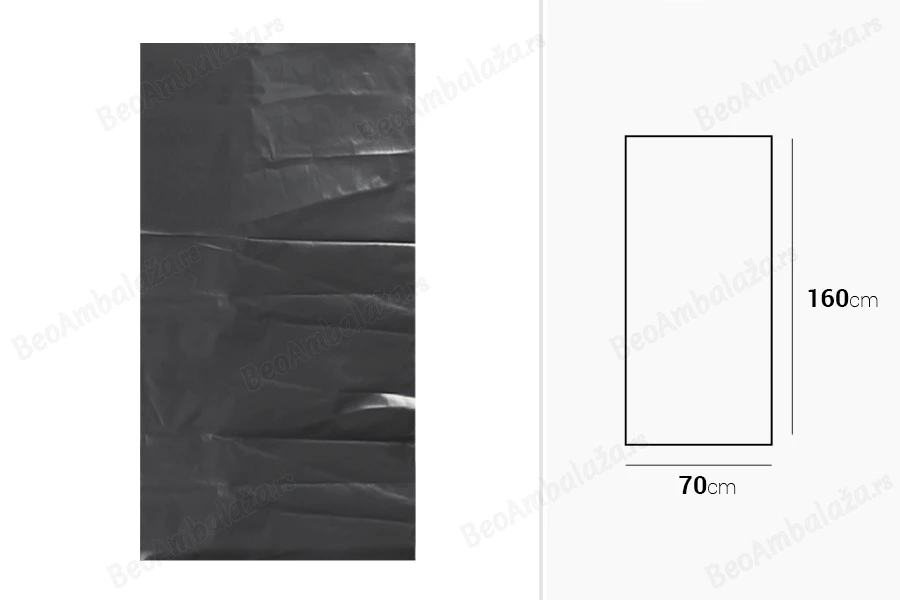 Plastične crne kese 70x160 cm visoko otporne - 10 kom-dimenzije_slike