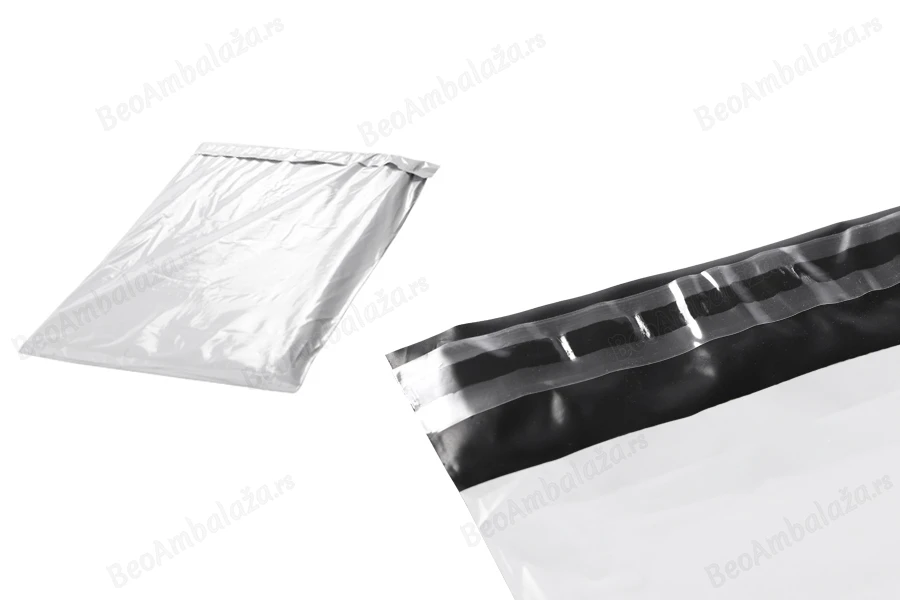 Bela plastična kesa 250x350mm (za A4 format) sa samolepljivim zatvaranjem, za slanje poštom - 100 kom-