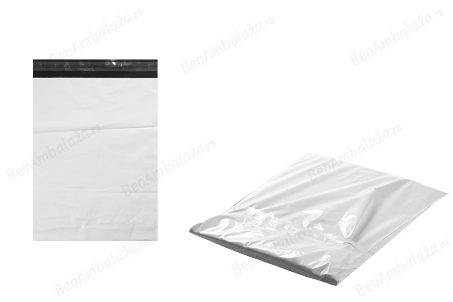 Bela plastična kesa 280x420mm sa samolepljivim zatvaranjem, za slanje poštom - 100 kom-slika_proizvoda