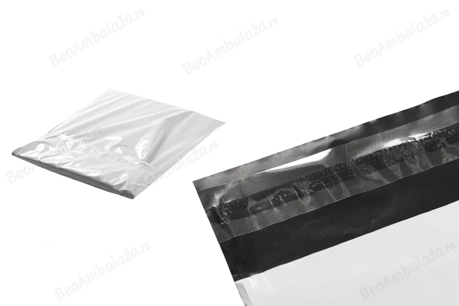 Bela plastična kesa 280x420mm sa samolepljivim zatvaranjem, za slanje poštom - 100 kom-