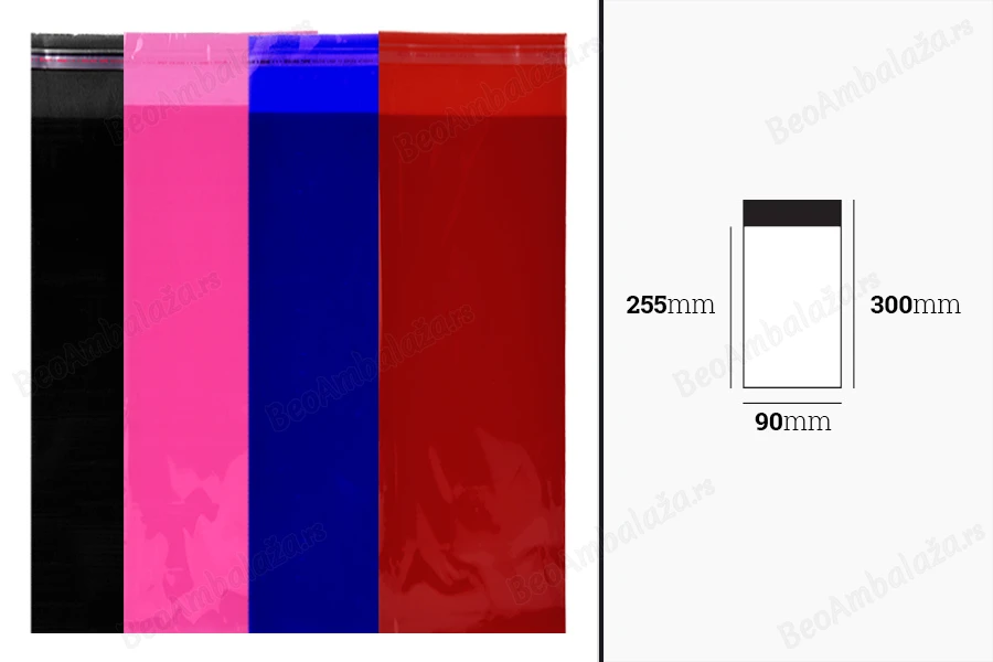 Poluprovidna kesa u više boja 90x300mm sa samolepljivim zatvaranjem - 100 kom-dimenzije_slike