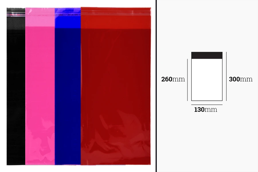 Poluprovidna kesa u više boja 130x300mm sa samolepljivim zatvaranjem - 100 kom-dimenzije_slike