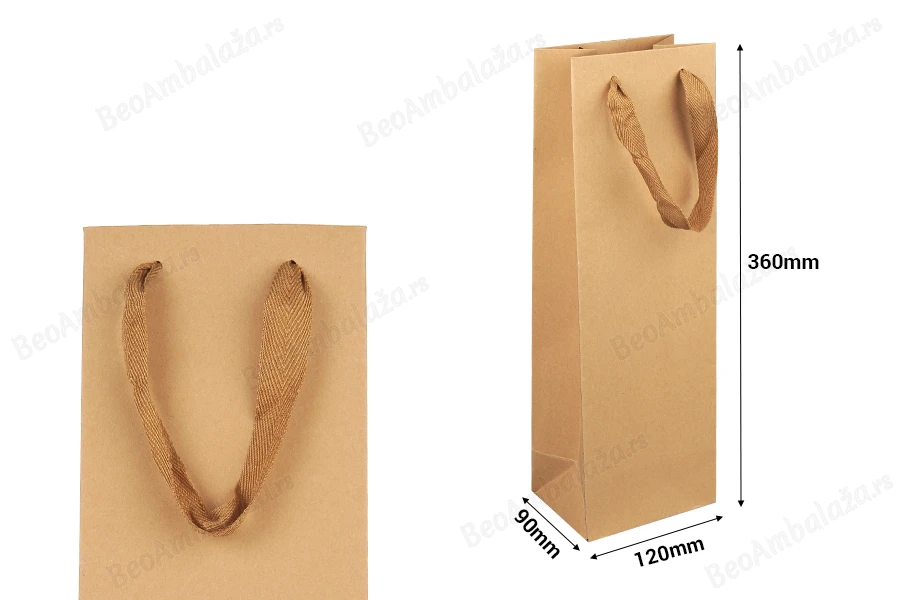 Papirne kese za vinske boce 120x90x360 mm - 12 kom-dimenzije_slike