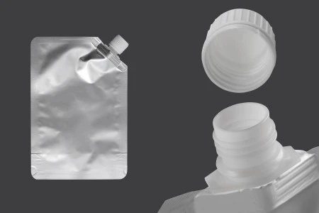Aluminijumska DoyPack vrećica za tečnost od 500ml sa belim sigurnosnim zatvaračem sa strane – 50 kom-2