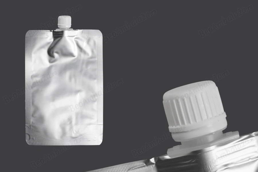 Aluminijumska DoyPack vrećica za tečnost od 500ml sa belim zatvaračem – 50 kom-slika_proizvoda