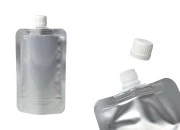 Aluminijumska DoyPack kesica za tečnost od 200ml sa belim plastičnim sigurnosnim zatvaračem – 50 kom
