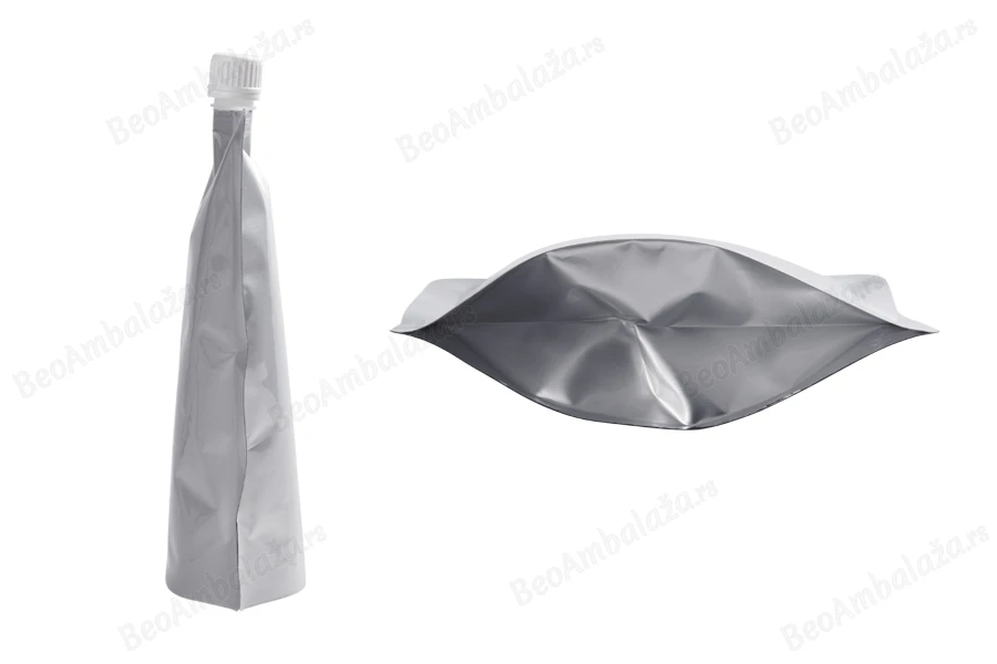 Aluminijumska DoyPack kesica za tečnost od 300ml sa belim plastičnim zatvaračem – 50 kom-grupa_slika