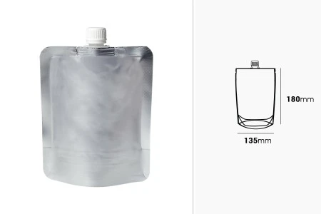 Aluminijumska DoyPack kesica za tečnost od 300ml sa belim plastičnim zatvaračem – 50 kom-2