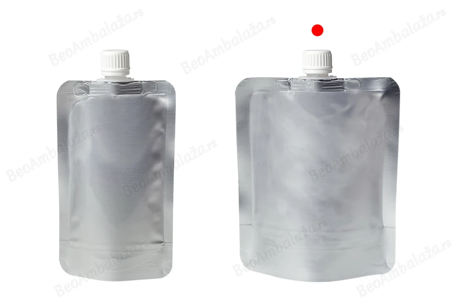 Aluminijumska DoyPack kesica za tečnost od 300ml sa belim plastičnim zatvaračem – 50 kom-grupa_slika