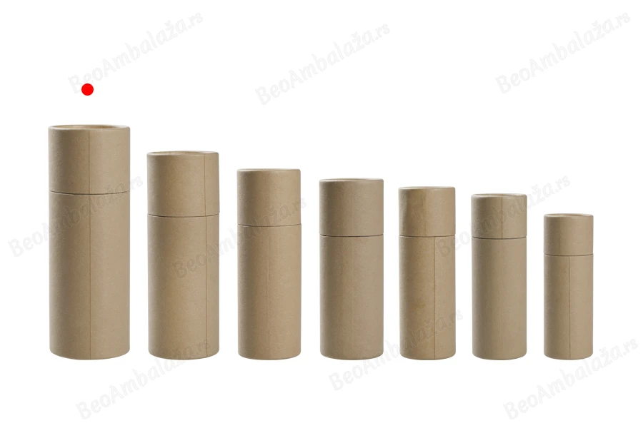 Cilindrična braon kartonska kutijica 59,6x165 mm za bočice (bela iznutra) - 12 kom-grupa_slika