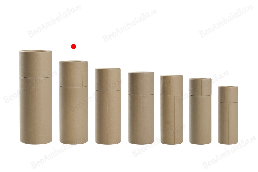 Cilindrična braon kartonska kutijica 51x145 mm za bočice (bela iznutra) - 12 kom-grupa_slika