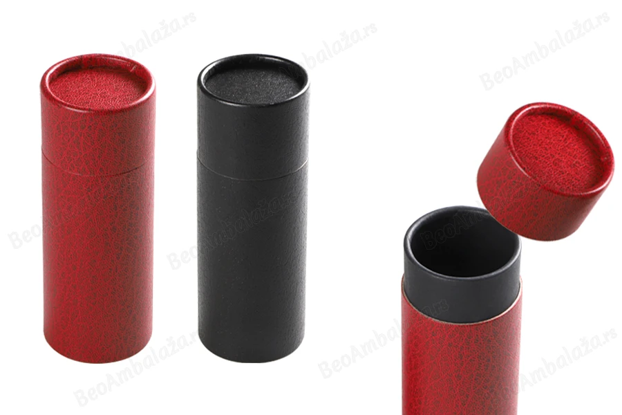 Cilindrična kartonska kutija 54x145mm za bočice (crna iznutra), u 2 boje - 12 kom-slika_proizvoda