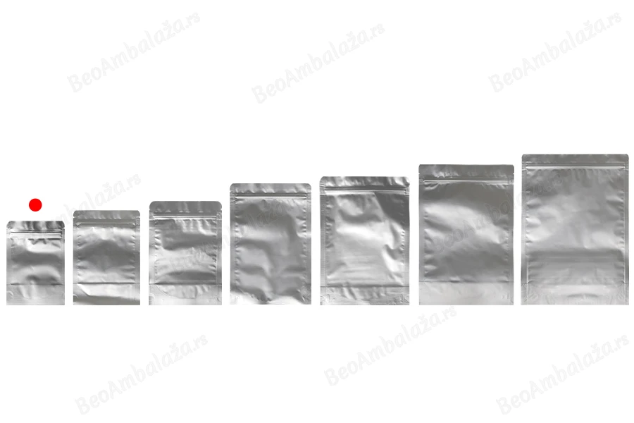 Aluminijumske DoyPack kesice sa zip zatvaranjem, ovalnim dnom i sa mogućnošću termo lepljenja 90x30x130 mm - 100 kom-grupa_slika