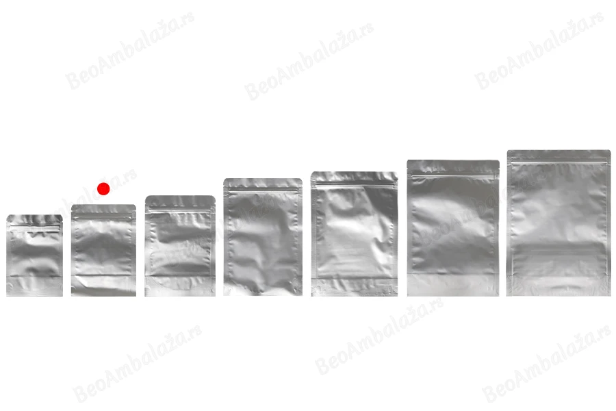 Aluminijumske DoyPack kesice sa zip zatvaranjem, ovalnim dnom i sa mogućnošću termo lepljenja 120x40x170mm - 100kom-grupa_slika