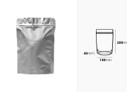 Aluminijumske DoyPack kesice sa zip zatvaranjem, ovalnim dnom i sa mogućnošću termo lepljenja 140x40x200mm - 100kom