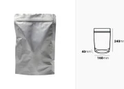 Aluminijumske DoyPack kesice sa zip zatvaranjem, ovalnim dnom i sa mogućnošću termo lepljenja 160x40x240mm - 100kom Aluminijumske DoyPack kesice sa zip zatvaranjem, ovalnim dnom i sa mogućnošću termo lepljenja 160x40x240mm - 100kom