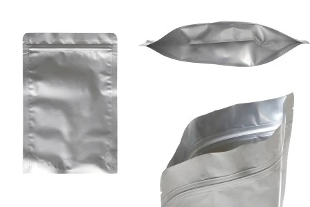 Aluminijumske DoyPack kesice sa zip zatvaranjem, ovalnim dnom i sa mogućnošću termo lepljenja 160x40x240mm - 100kom-1