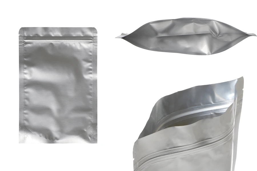 Aluminijumske DoyPack kesice sa zip zatvaranjem, ovalnim dnom i sa mogućnošću termo lepljenja 160x40x240mm - 100kom Aluminijumske DoyPack kesice sa zip zatvaranjem, ovalnim dnom i sa mogućnošću termo lepljenja 160x40x240mm - 100kom