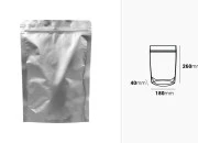 Aluminijumske DoyPack kesice sa zip zatvaranjem, ovalnim dnom i sa mogućnošću termo lepljenja 180x40x260mm - 100kom Aluminijumske DoyPack kesice sa zip zatvaranjem, ovalnim dnom i sa mogućnošću termo lepljenja 180x40x260mm - 100kom