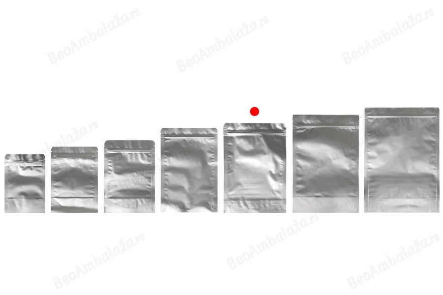 Aluminijumske DoyPack kesice sa zip zatvaranjem, ovalnim dnom i sa mogućnošću termo lepljenja 180x40x260mm - 100kom-grupa_slika