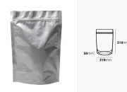 Aluminijumske DoyPack kesice sa zip zatvaranjem, ovalnim dnom i sa mogućnošću termo lepljenja 210x50x310mm - 100kom-dimenzije_slike