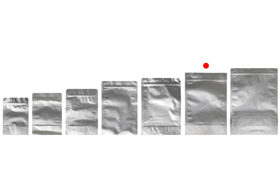 Aluminijumske DoyPack kesice sa zip zatvaranjem, ovalnim dnom i sa mogućnošću termo lepljenja 210x50x310mm - 100kom-