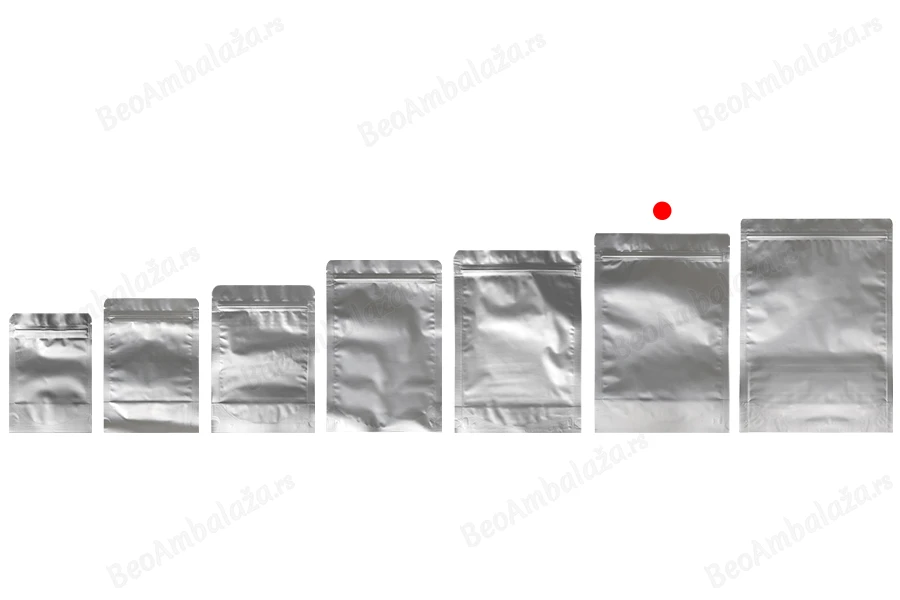 Aluminijumske DoyPack kesice sa zip zatvaranjem, ovalnim dnom i sa mogućnošću termo lepljenja 210x50x310mm - 100kom-grupa_slika