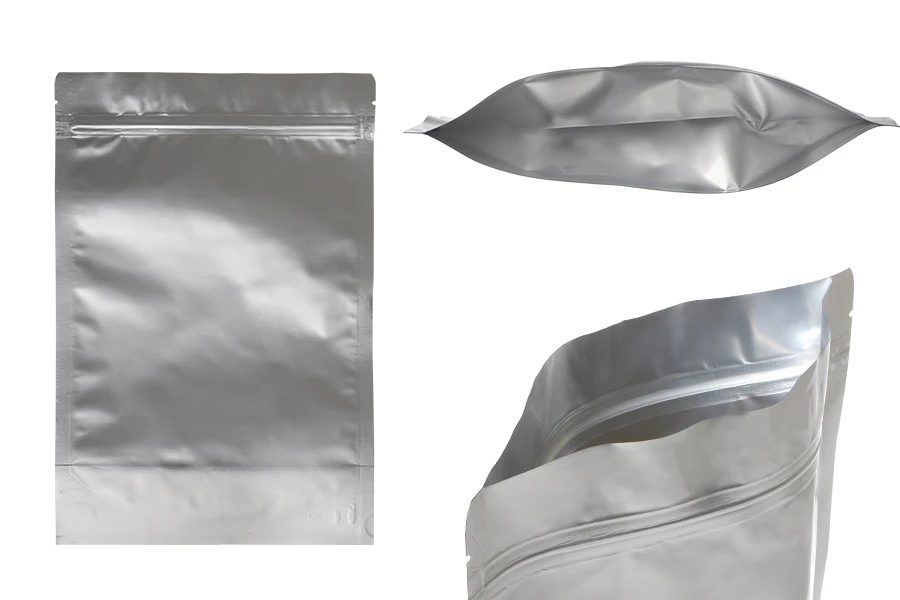 Aluminijumske DoyPack kesice sa zip zatvaranjem, ovalnim dnom i sa mogućnošću termo lepljenja 210x50x310mm - 100kom-slika_proizvoda