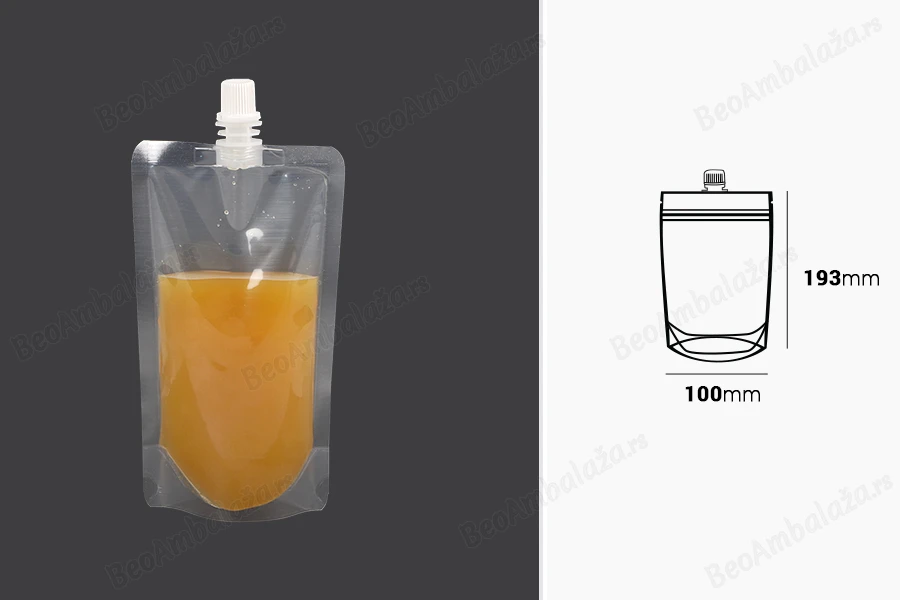 Providna DoyPack kesica za tečnost od 250ml sa belim plastičnim zatvaračem – 50 kom-dimenzije_slike