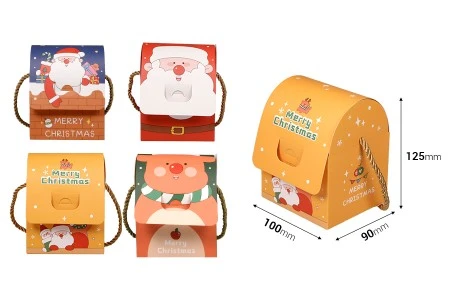 Božićna poklon kutijica sa ručkom 100x90x125 mm - 25 kom-2
