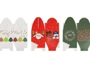 Božićna kartonska poklon kutija 95x95x80 mm kockastog oblika sa drškom  - 10 kom-grupa_slika