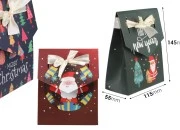 Božićna kartonska poklon kesica 115x55x145 mm sa trakom  - 10 kom-dimenzije_slike